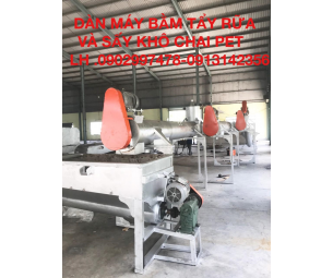 Dàn bằm tẩy rữa sấy khô nguyên liệu chai pet