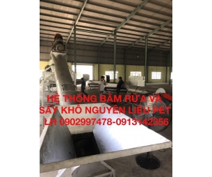 Hệ thống bằm rữa và sấy khô nguyên liệu pet