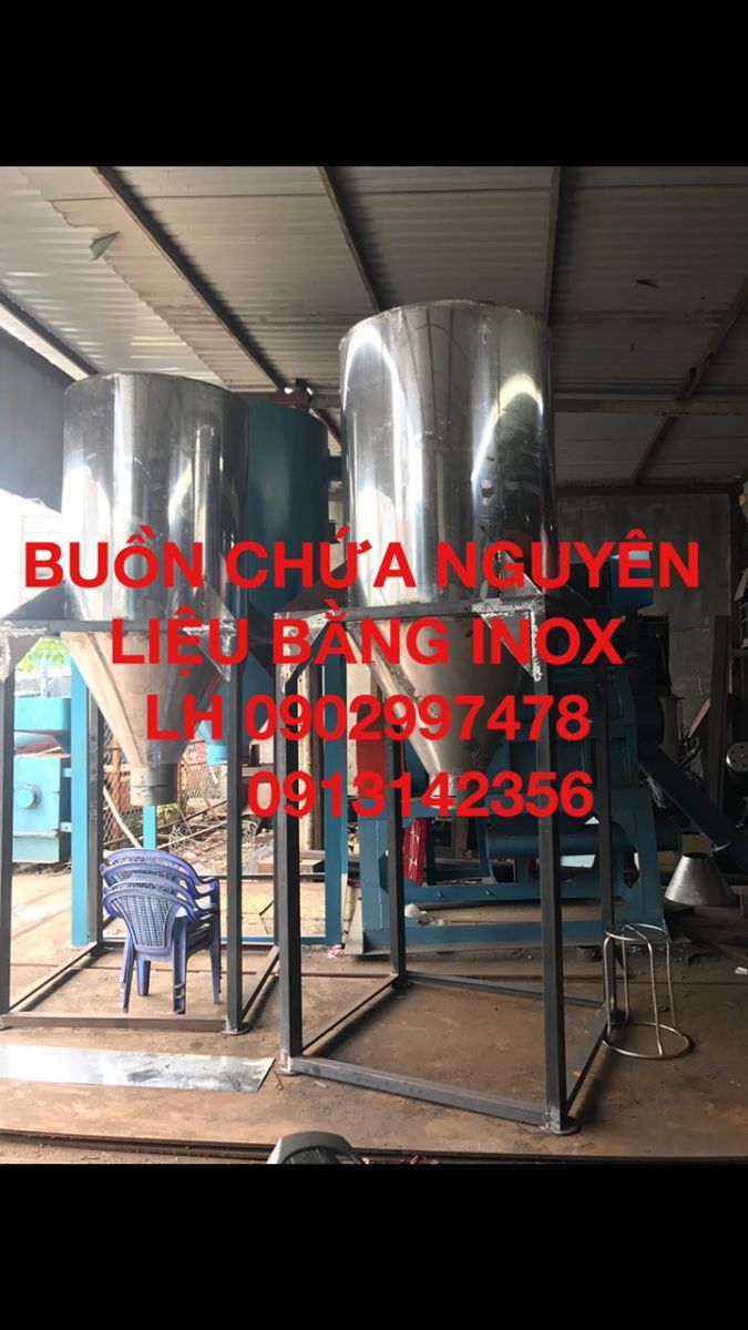 bồn quạt chứa nguyên liệu nhựa